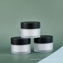 Pet frosted plastic cream jars with white lid